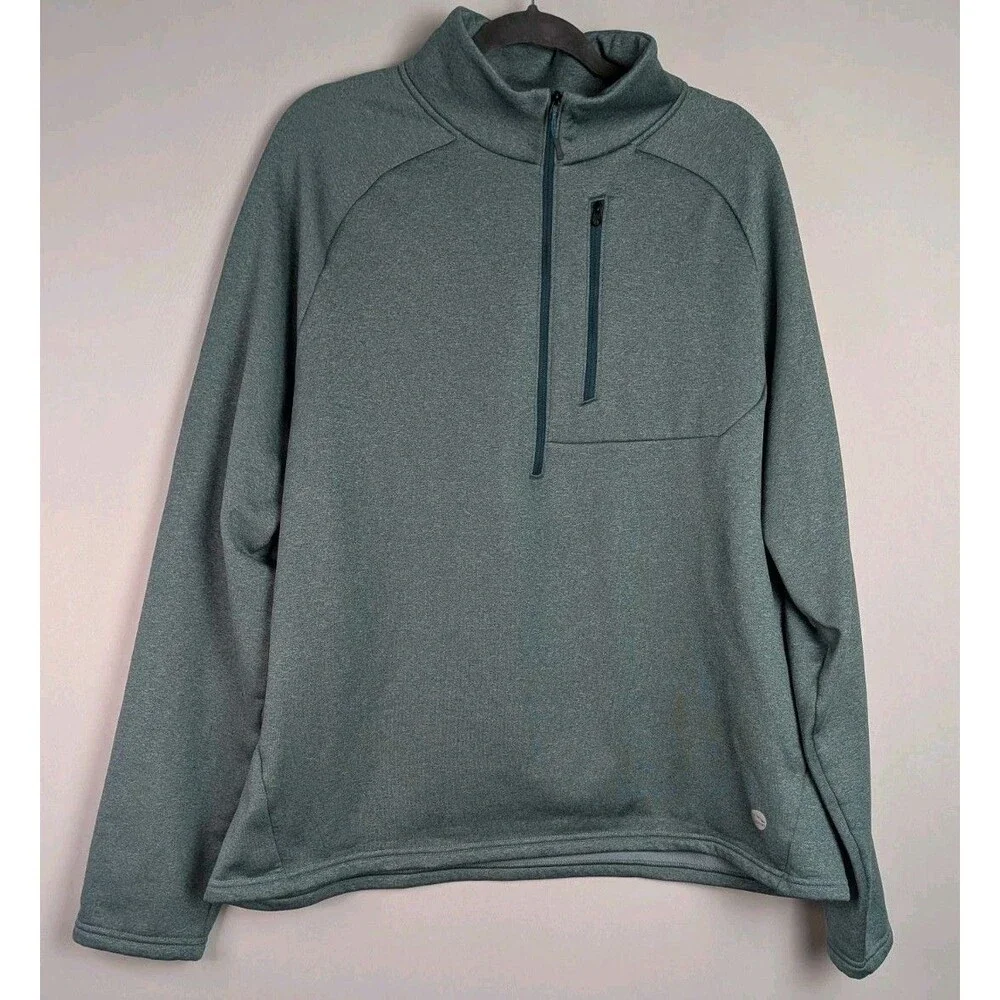 LL Bean Mountain Tech Fleece 1/2 Zip Jacket Men’s XL Green Pullover Active